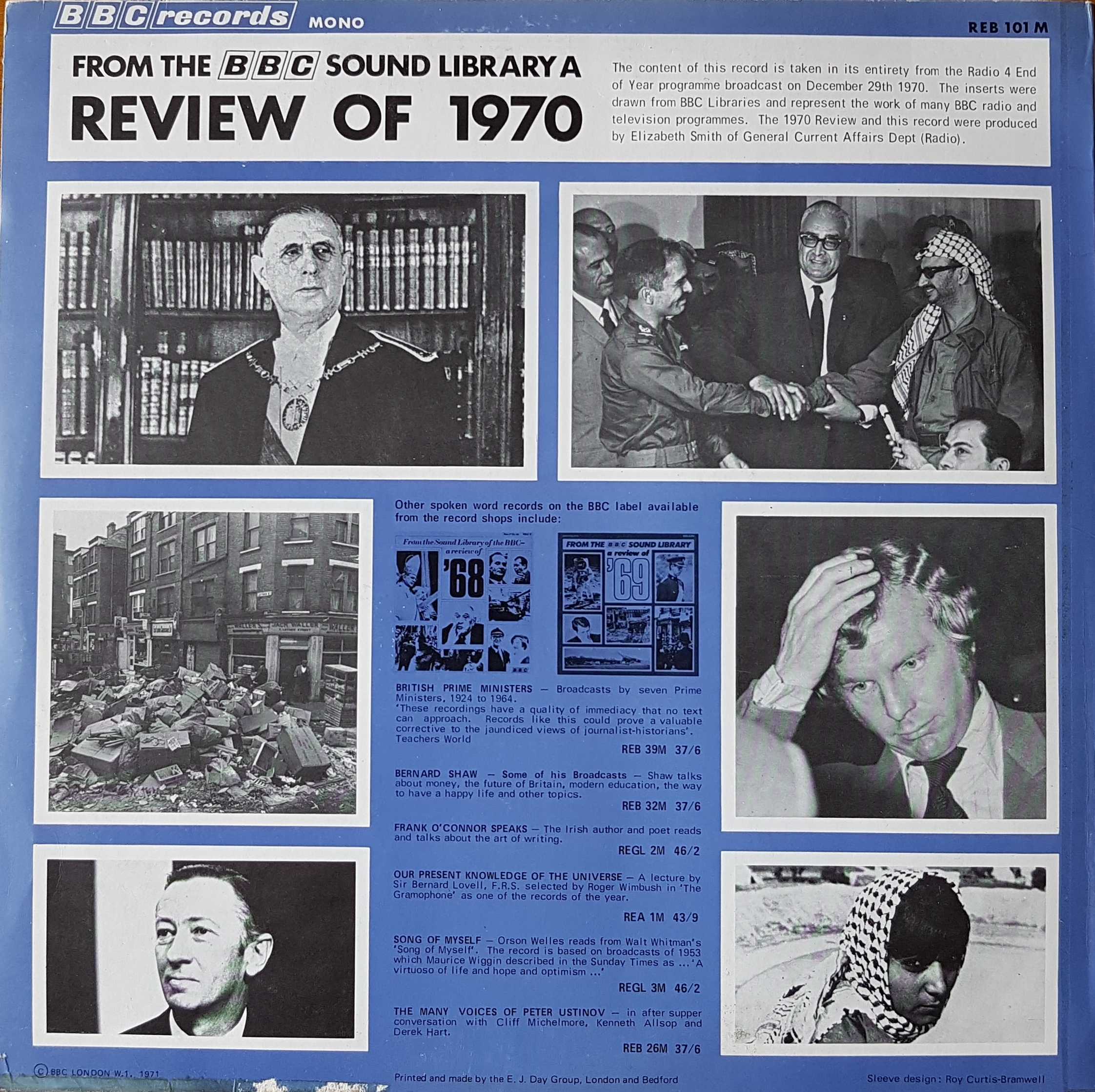 Picture of REB 101 A review of 1970 (Includes BBC info sheet) by artist Various from the BBC records and Tapes library